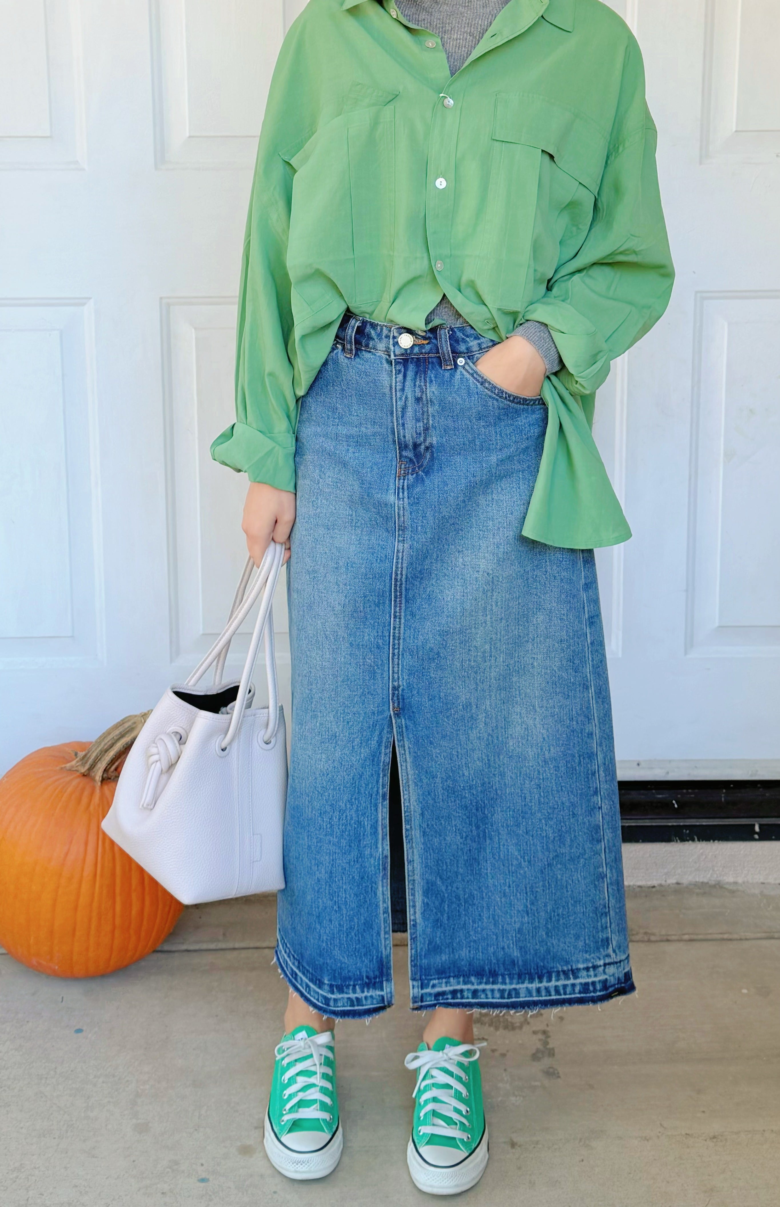 日本ungrid秋季新品 慵懒风 oversize 大口袋落肩长袖衬衫 均码