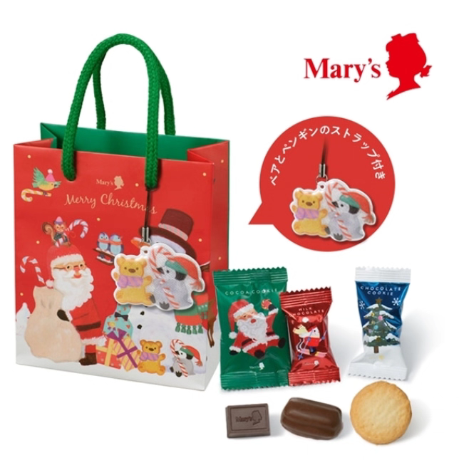日本mary's玛丽圣诞节袋装巧克力手提袋礼物6粒入（02.23.26y）