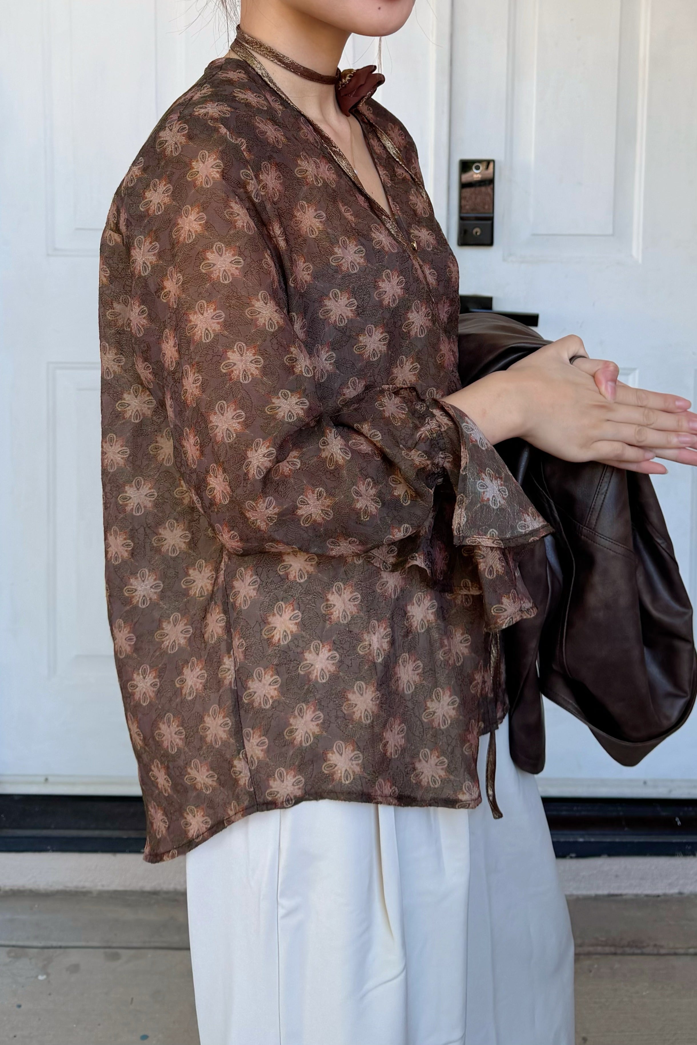 【Riko's collection】百搭气质款腰袢辫子设计奶白长裤