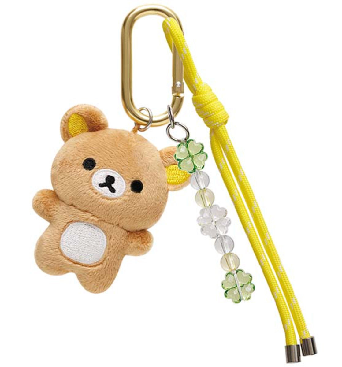 日本三丽鸥 x 轻松熊 四叶草毛绒公仔玩偶 玩偶挂扣 棕熊挂扣