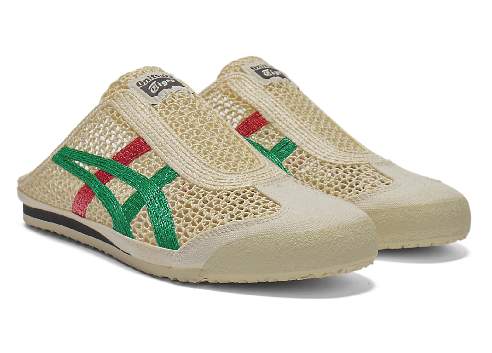 Onitsuka Tiger Mexico 66 Sabot Butter&Green&Red 鬼冢虎 墨西哥66网眼拖鞋 奶油&绿&红