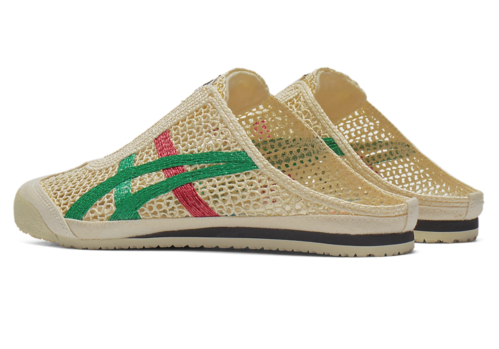 Onitsuka Tiger Mexico 66 Sabot Butter&Green&Red 鬼冢虎 墨西哥66网眼拖鞋 奶油&绿&红