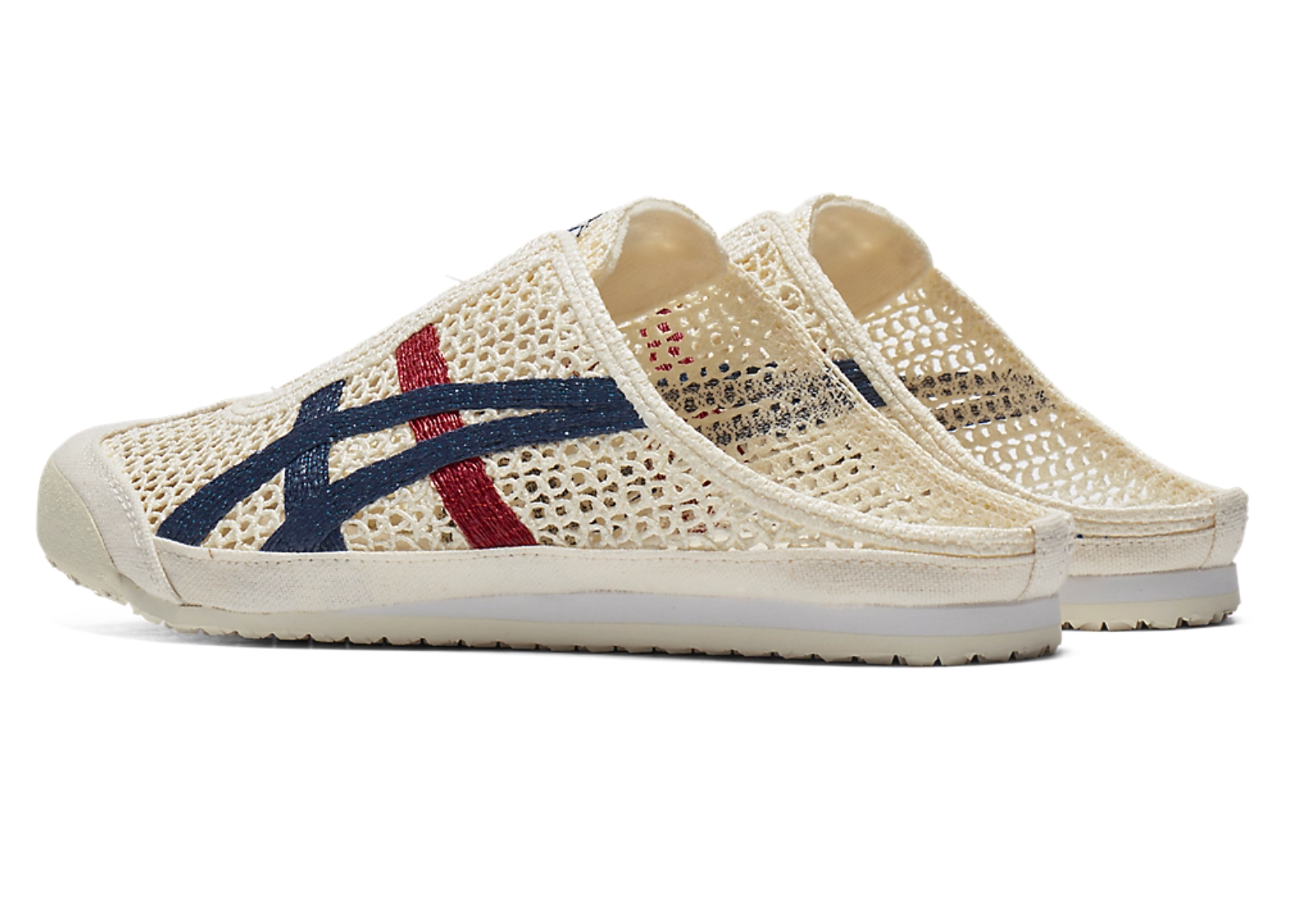 Onitsuka Tiger Mexico 66 Sabot Cream&Navy&Red 鬼冢虎 墨西哥66网眼拖鞋 奶油白&藏青&红