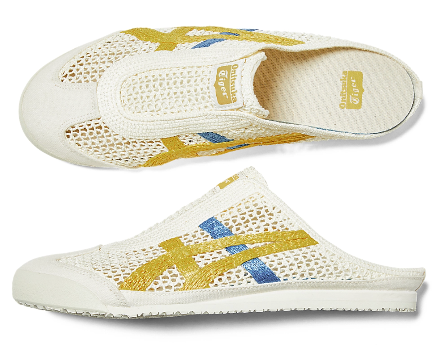 Onitsuka Tiger Mexico 66 Sabot White&Yellow&Blue 鬼冢虎 墨西哥66网眼拖鞋 白&黄&蓝