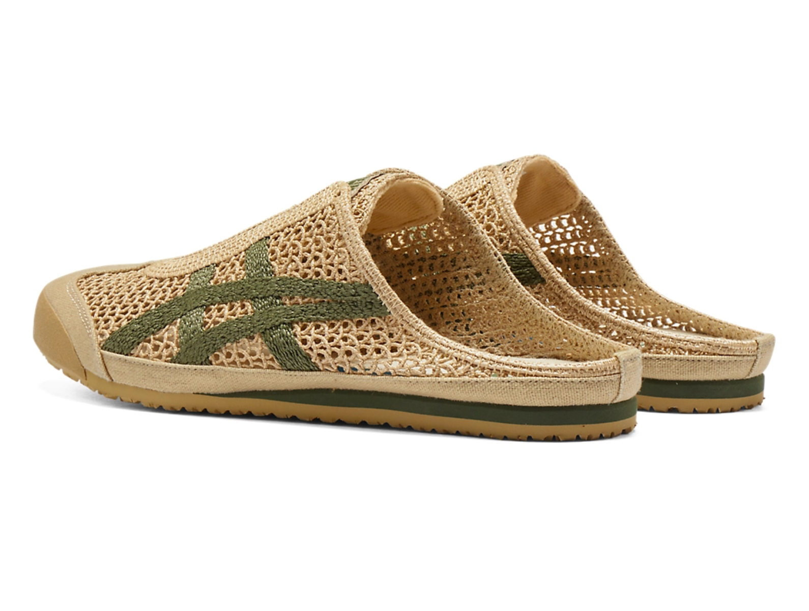 Onitsuka Tiger Mexico 66 Sabot Beige&Green 鬼冢虎 墨西哥66网眼拖鞋 浅褐色&绿色