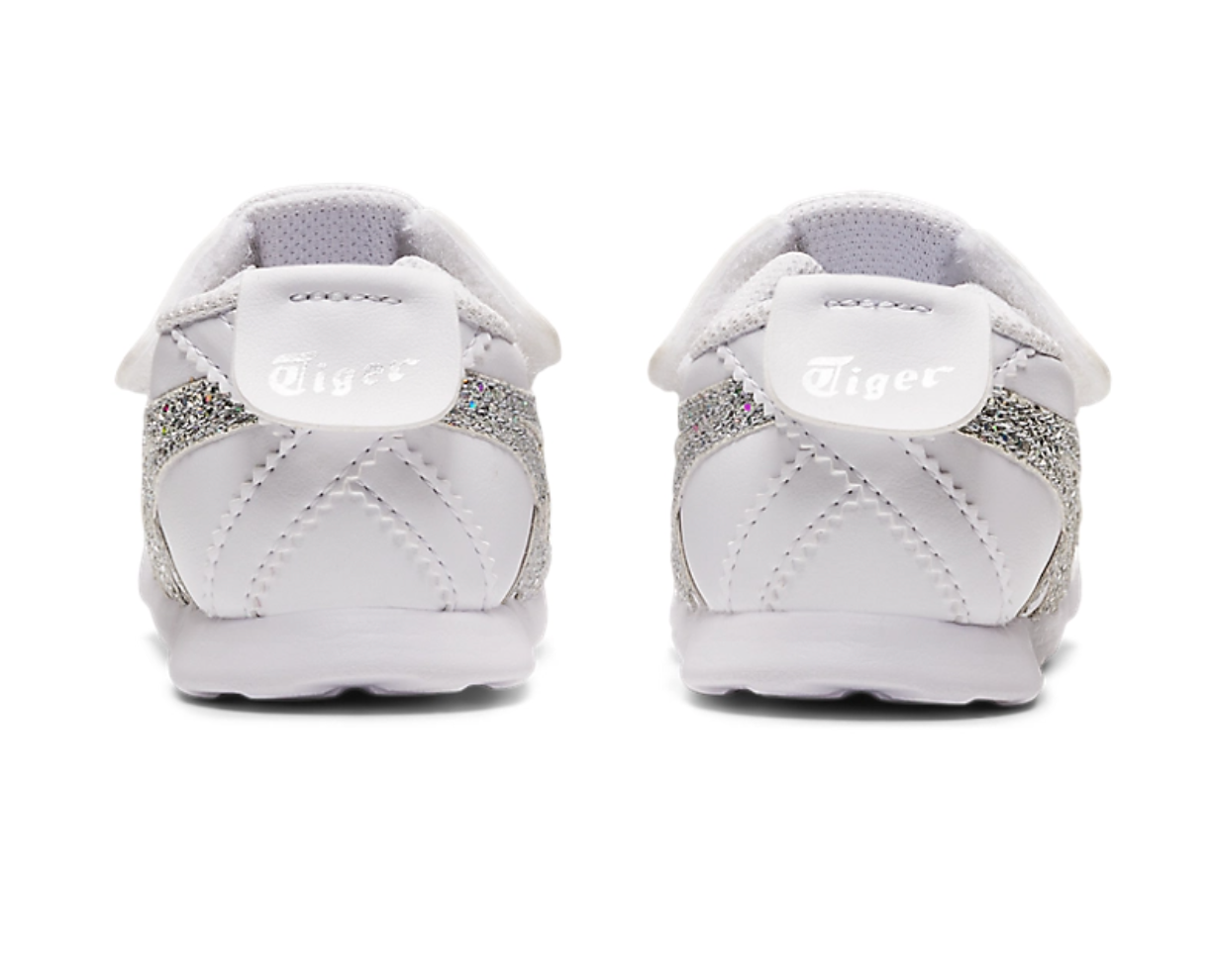 Onitsuka Tiger Kid White&Sparkling Silver Wide 鬼冢虎 儿童款 白色&银色亮片 双侧开口 宽版