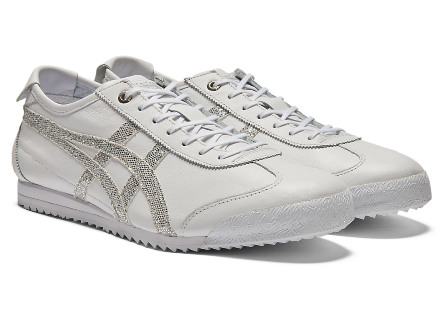 Onitsuka Tiger Mexico 66 White&Sparkling Silver 鬼冢虎 墨西哥66德训鞋 白色&银色闪片