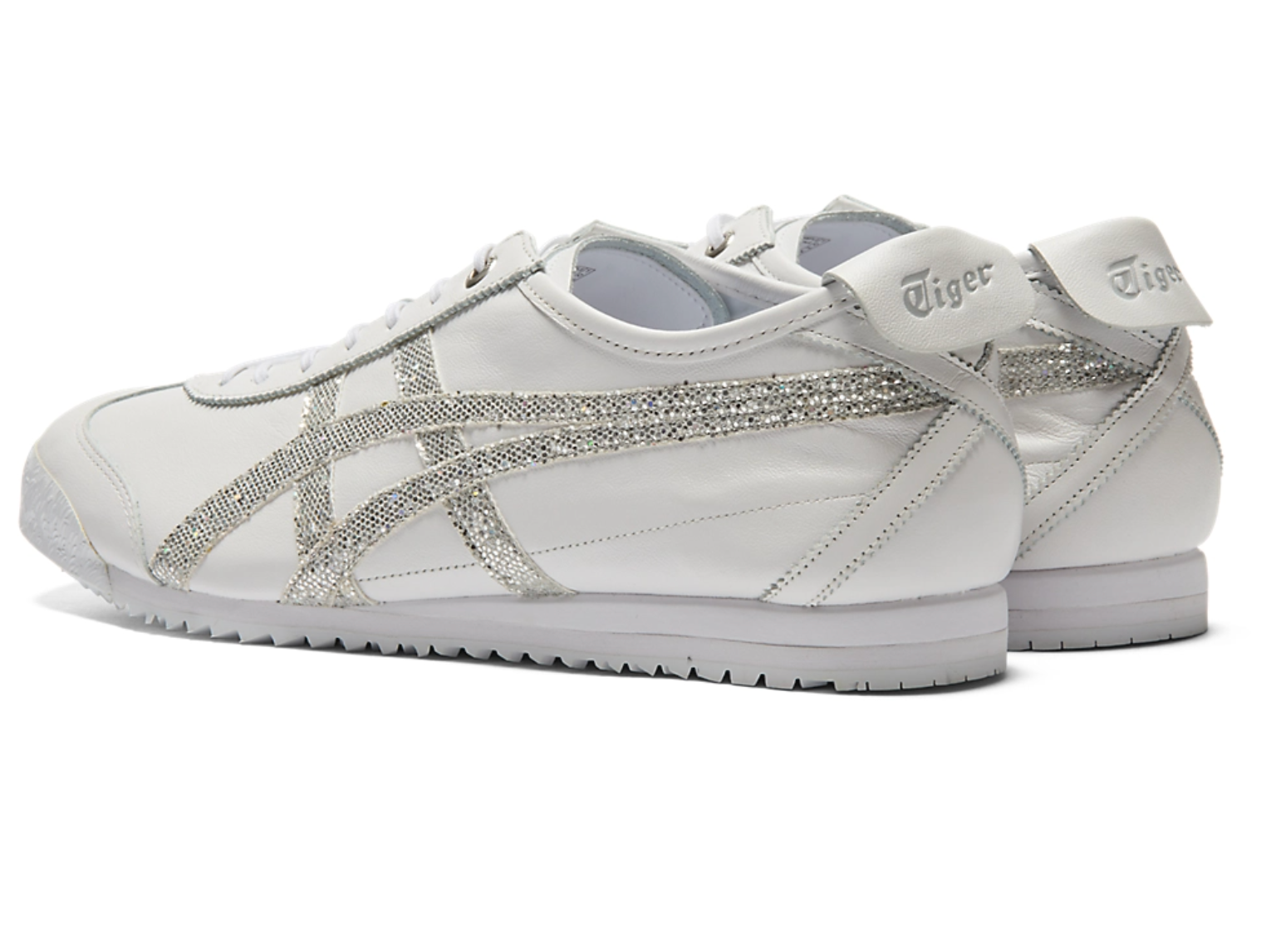 Onitsuka Tiger Mexico 66 White&Sparkling Silver 鬼冢虎 墨西哥66德训鞋 白色&银色闪片