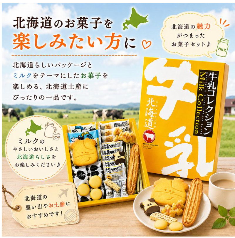 Wakao Seika Milk Collection Cookies Gift Box (23 pieces)若尾制菓 牛奶饼干礼盒（23枚装 / 6种经典口味）（exp：02/15/2027）