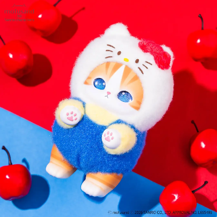 Mofusand x Sanrio Characters Kiramekko Plush Keychain Blind Box (1 Random Design) 猫福珊迪x三丽鸥限定联名挂件盲盒 1个（6种款式随机）