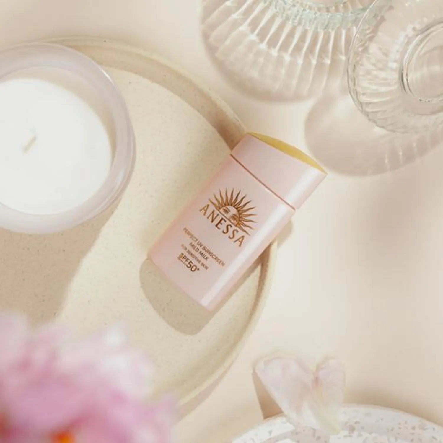 SHISEIDO Anessa Perfect UV Sunscreen Mild Milk For Sensitive Skin资生堂 安耐晒 敏感肌专用防晒霜 粉金瓶  SPF50+ PA++++ 60ml