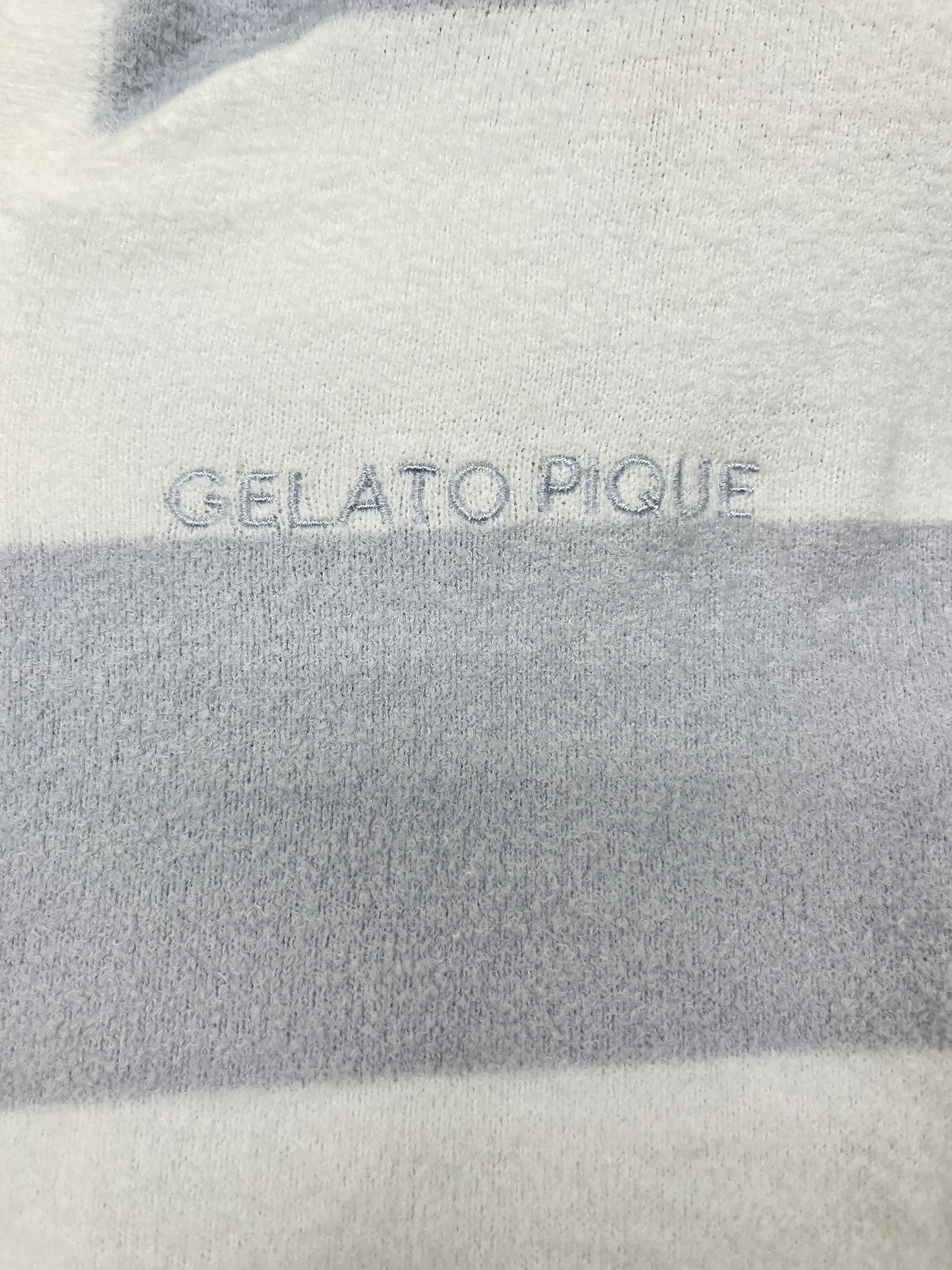 gelato pique Ice Cream Series Zip Hoodies 26冰淇淋系列 毛绒绒拉链连帽居家服 灰兰白条纹上衣  均码 超软糯质感