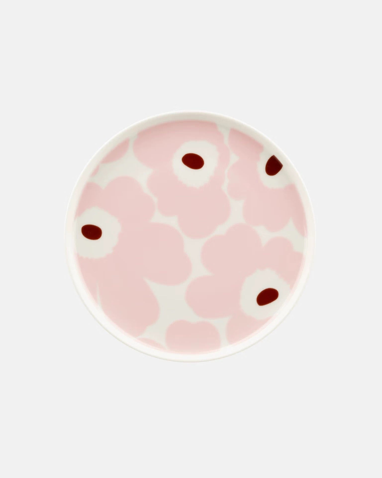 Marimekko  Unikko系列酒红粉色 陶瓷碟盘平盘20cm