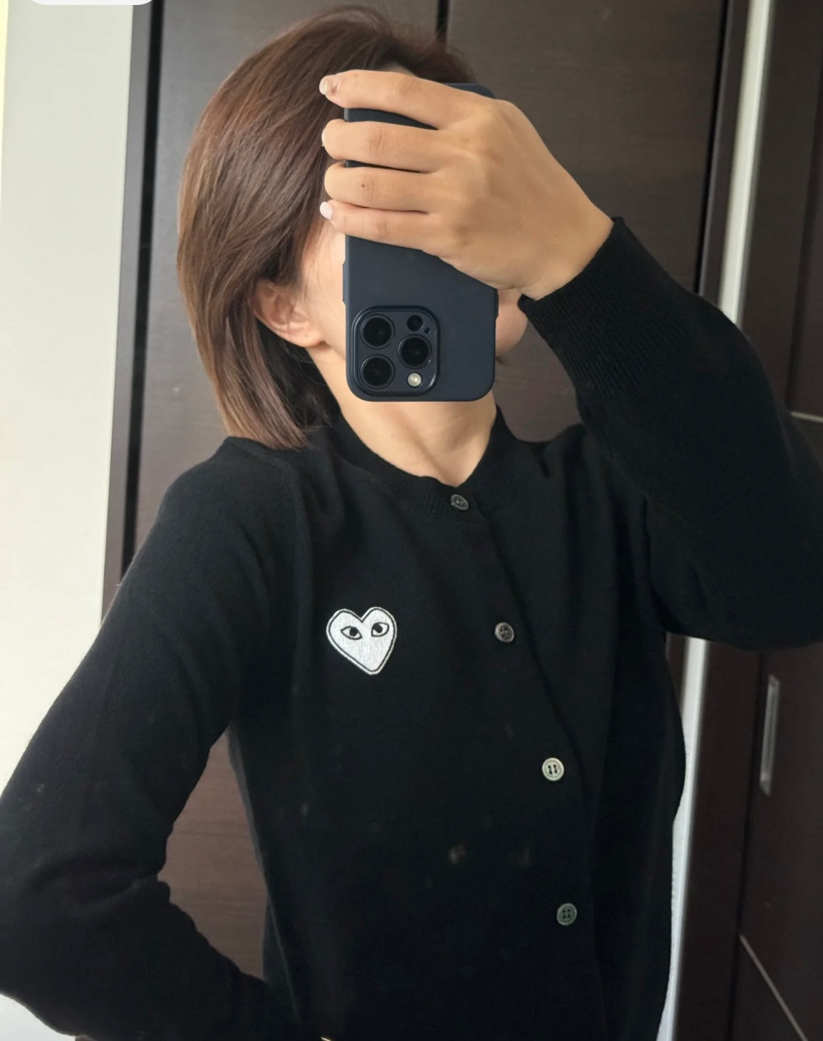 COMME des GARÇONS 川久保玲  开衫  黑色白心