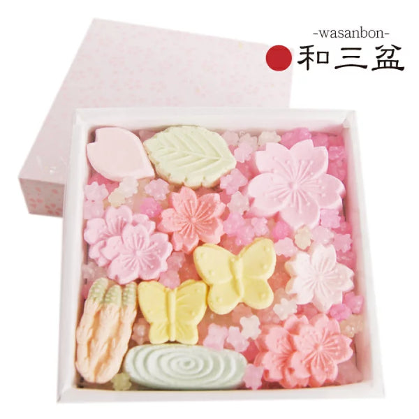 日本 和三盆 春季限定 樱花小礼盒  内含干菓子11个 金平糖18g（保质期2025.01.26）