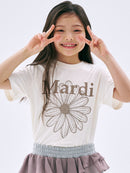 Mardi Mercredi Kids Tshirt FlowerMardi Cream Taupe 韩国 儿童纯棉T恤 雏菊印花T恤 奶油咖
