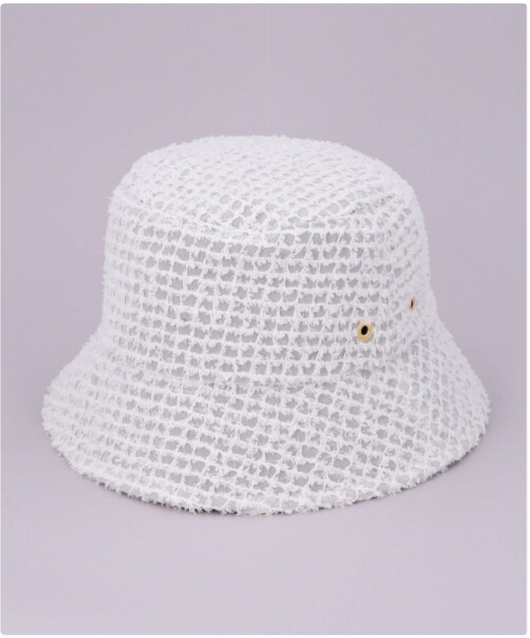 日本CA4LA 蕾丝渔夫帽 100%棉 日本制 one size 白色