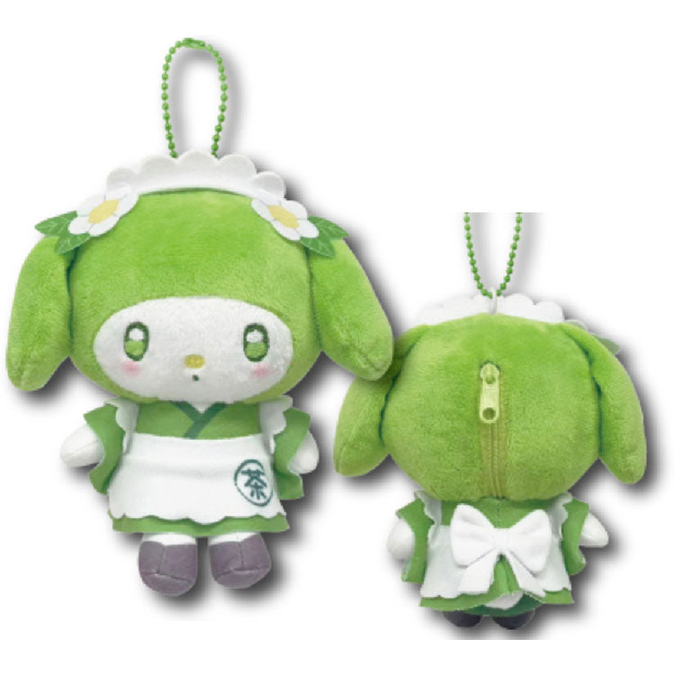 日本SANRIO三丽鸥万圣节吉祥物 绿色抹茶收纳包 高15cm