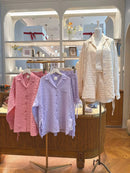 gelato pique  25春夏新品 彩色甜美刺绣字母 纯色系带长袖睡衣家居服套装