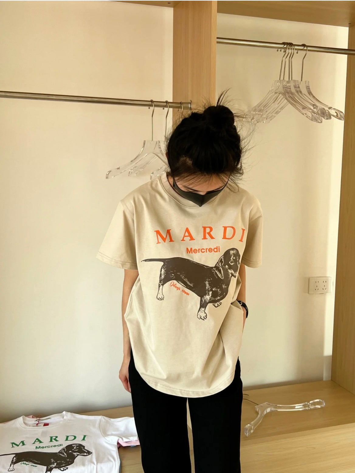 韩国 Mardi Mercredi 腊肠狗 短袖 均码