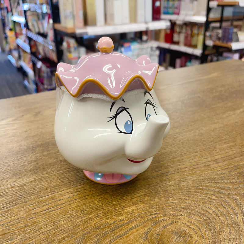 Tokyo Disney 东京迪斯尼 美女与野兽陶瓷镀金茶壶茶杯 Mrs.Potts 茶煲太太和阿奇杯子 白色小套