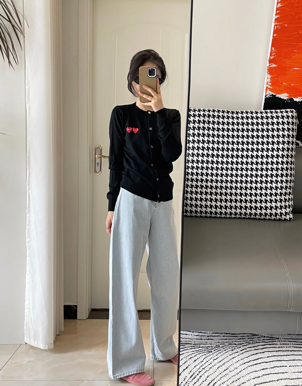 COMME des GARÇONS 川久保玲  开衫 【黑色圆领 双红心♥️】