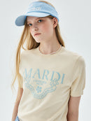 Mardi Mercredi Actif Classic Knit Top Cream Sky Blue One Size 韩国Actif系列 经典logo针织短袖 奶油蓝 均码