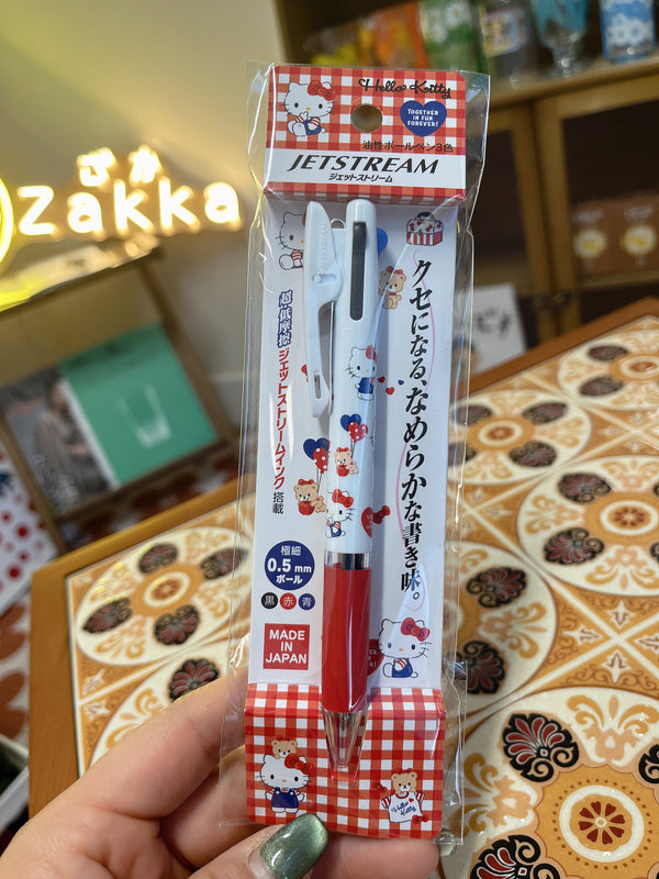 日本三菱 JETSTREAM 三丽鸥限定 hello Kitty  3色圆珠笔 0.5mm