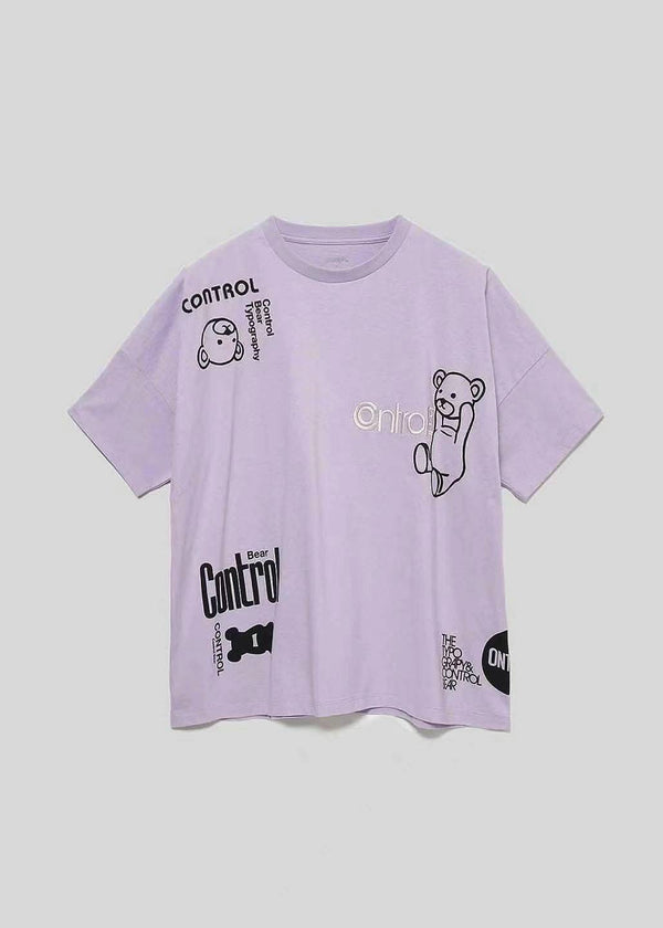 【graniph】超宽廓形T恤 男女同款 紫色 SS码