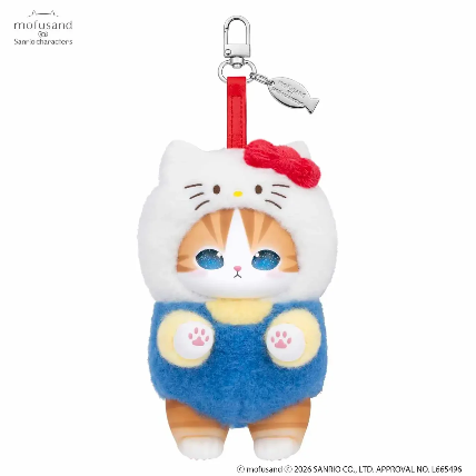 Mofusand x Sanrio Characters Kiramekko Plush Keychain Blind Box (1 Random Design) 猫福珊迪x三丽鸥限定联名挂件盲盒 1个（6种款式随机）