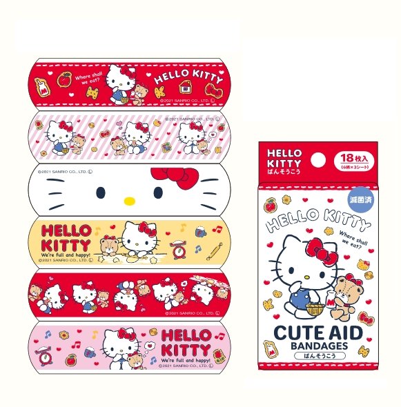 日本Santan x Japan Sanrio Hello Kitty 儿童止血贴 宝宝创可贴18枚