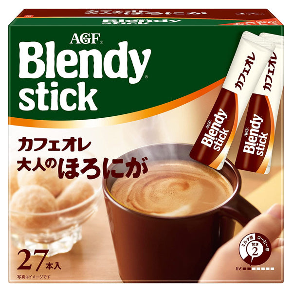 日本AGF BLENDY 深煎苦甜咖啡欧蕾 即溶拿铁咖啡 8g x 27支(保质期:2025.05.31)