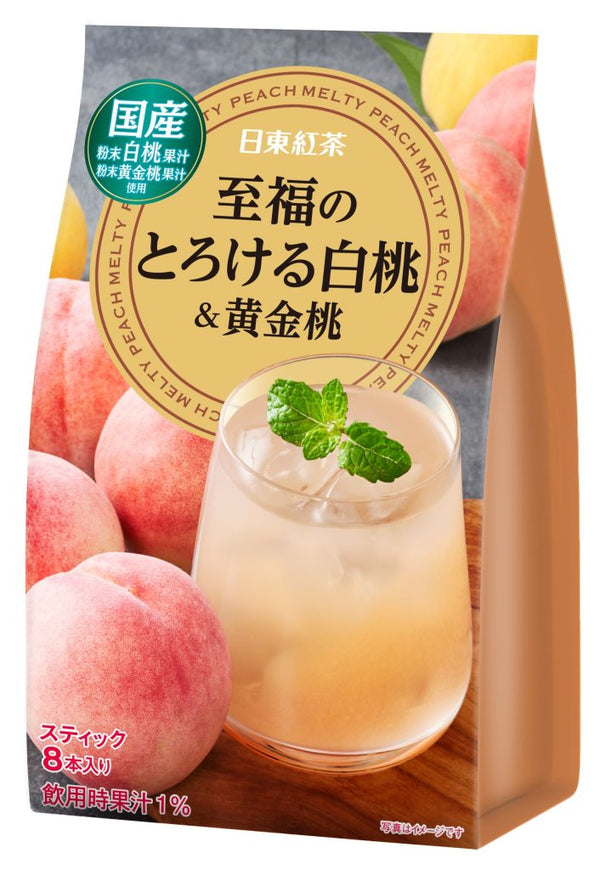 日本NITTO日东红茶 至福白桃&黃金桃水果茶冲饮棒 11g x 8枚入（2025.03）