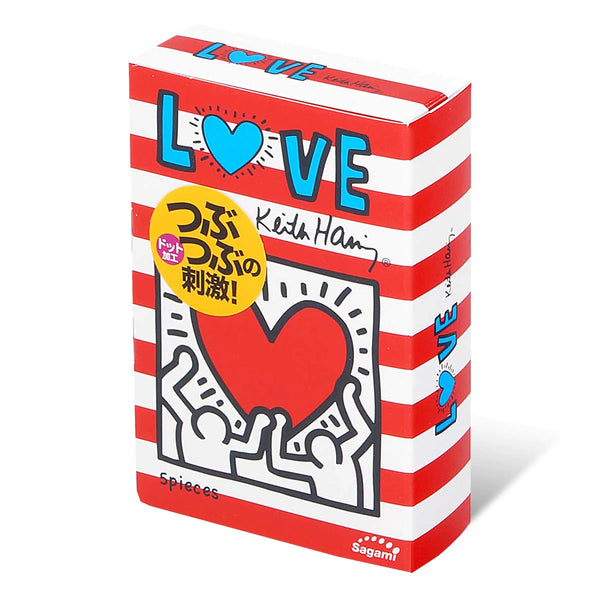 日本Sagami相模 LOVE Keith Haring 紧缩凸点超薄避孕套 5枚入