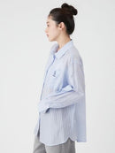 Lily Brown Scrunchie Set Sheer Shirt Blue 日本 LILY BROWN 26夏季新品 条纹衬衫 防晒罩衫 搭配同色大肠发圈 蓝紫色 均码