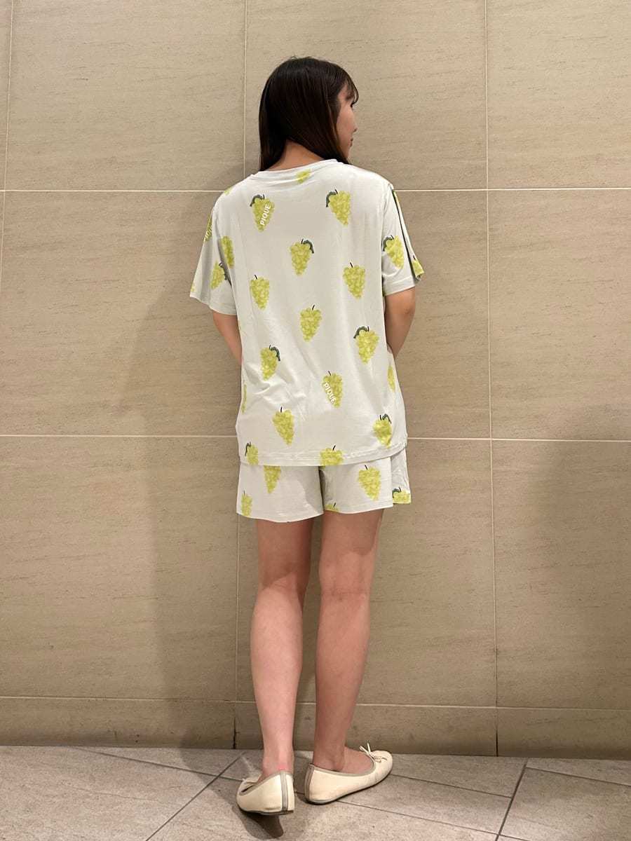 gelato pique  夏季冷感面料清凉透气青提印花冰感T恤短裤