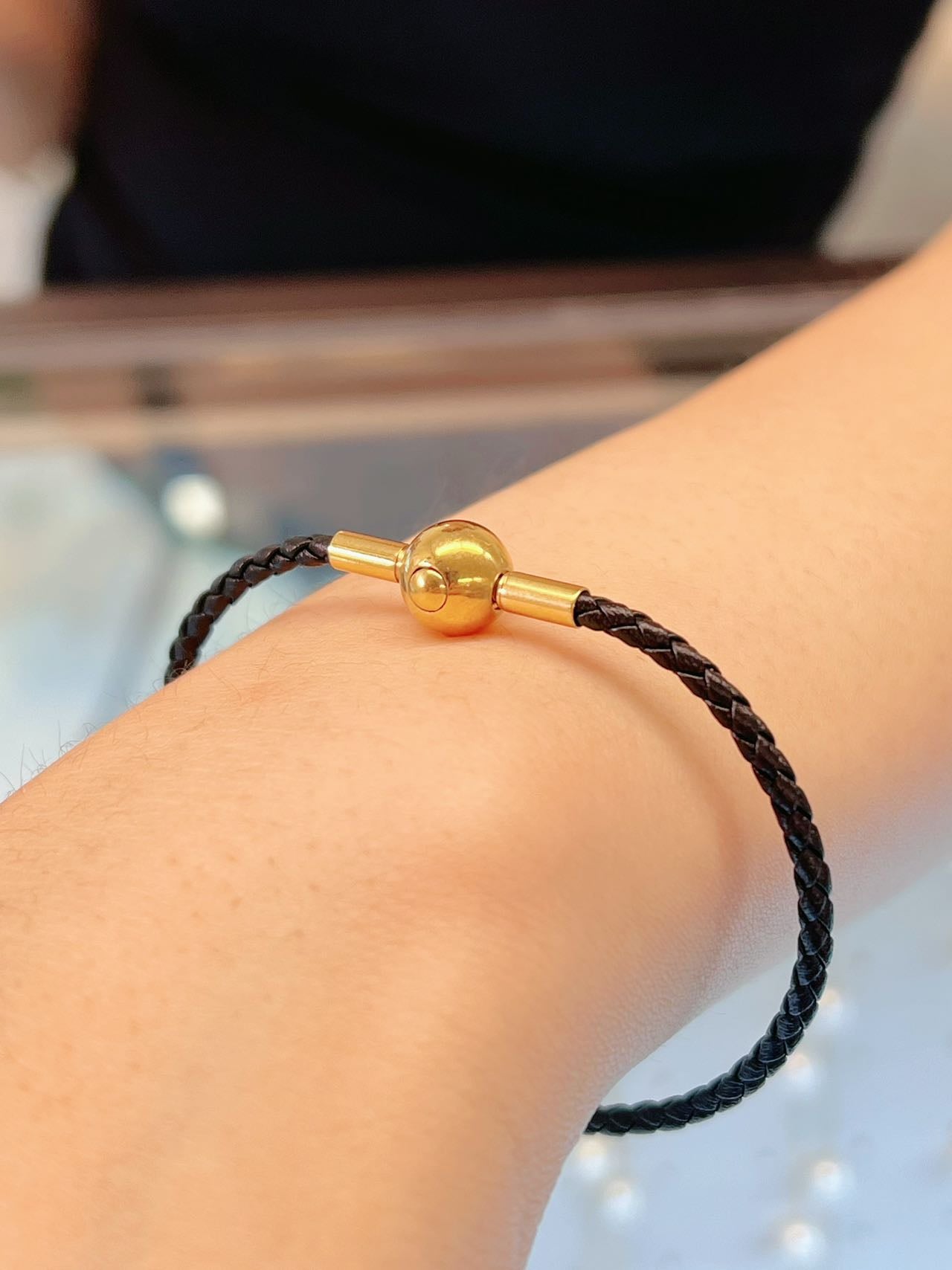 【Riko‘s Fashion accessories】多功能皮绳 2.5mm细牛皮 编织绳 黑色 圆扣头