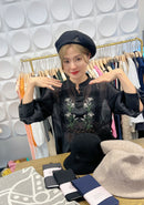 日本Vivienne Westwood 100%纯羊毛西太后土星logo贝雷帽