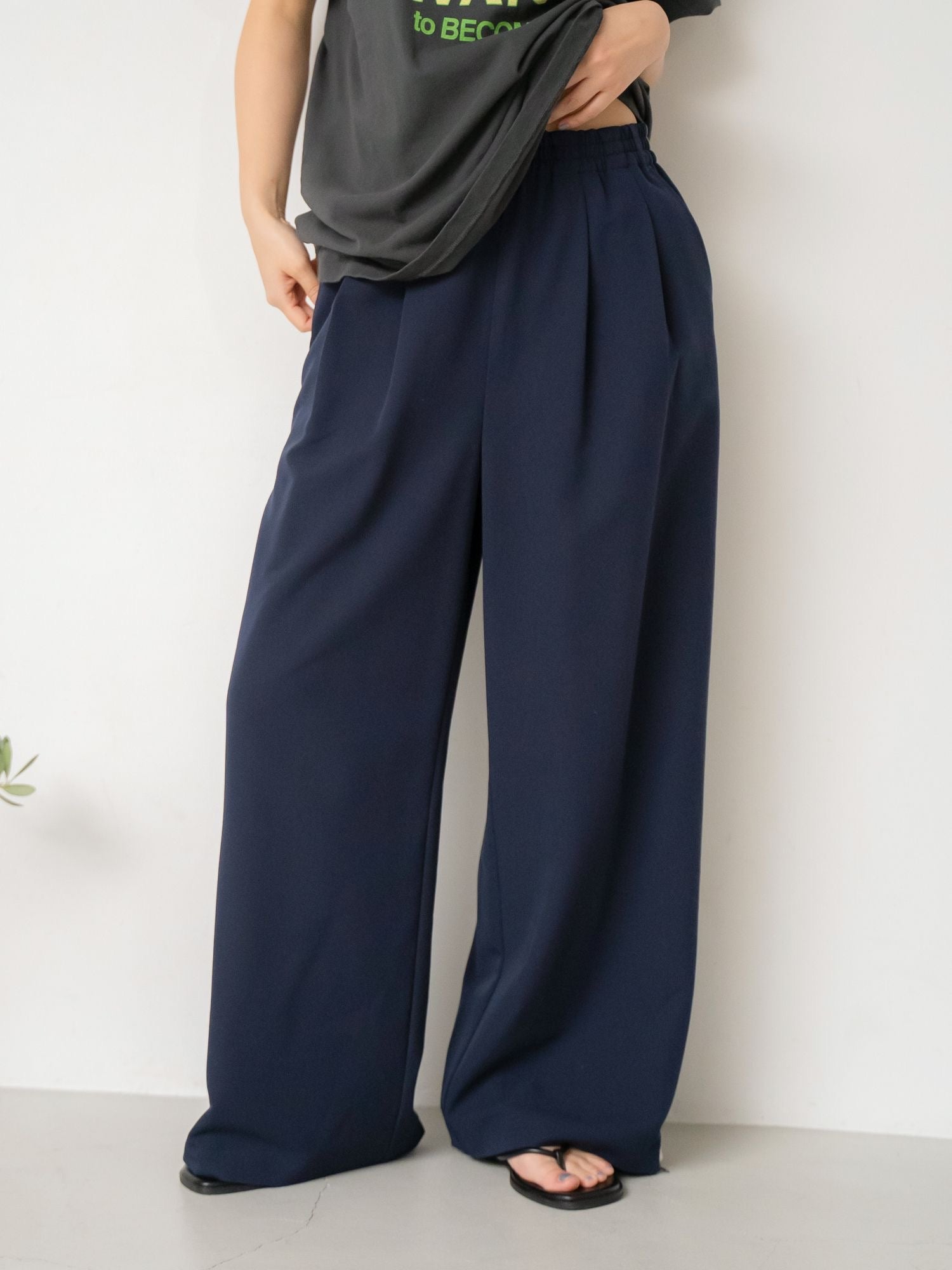 日本ungrid七月新品 侧边竖条休闲裤子
