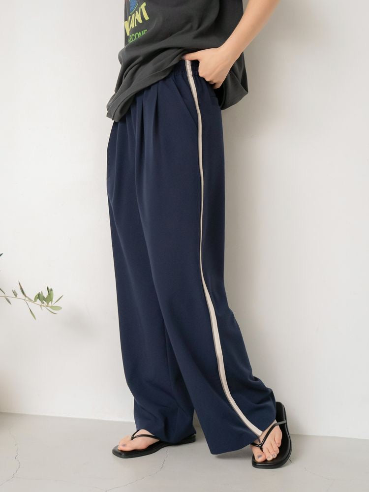 日本ungrid七月新品 侧边竖条休闲裤子