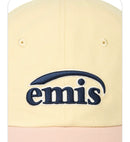 emis Duo Logo Two Tone Ball Cap Pastel Yellow 韩国 emis 拼色棒球帽  淡黄拼淡粉 双层刺绣标
