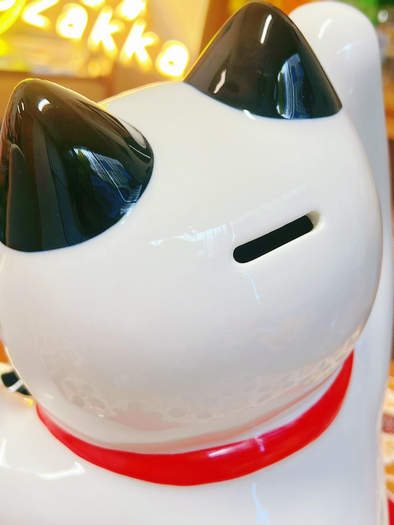 日本 薬師窯 彩绘万福招财猫 千客万来 财运亨通 招财守财 开业乔迁镇宅  储钱罐 高约32cm  #7502
