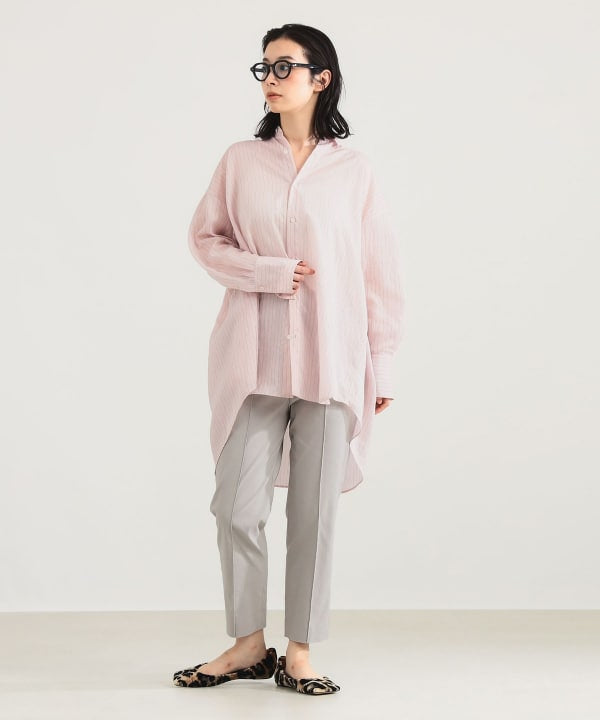 日本Beams 秋季新品 宽松条纹樱花粉衬衫 均码