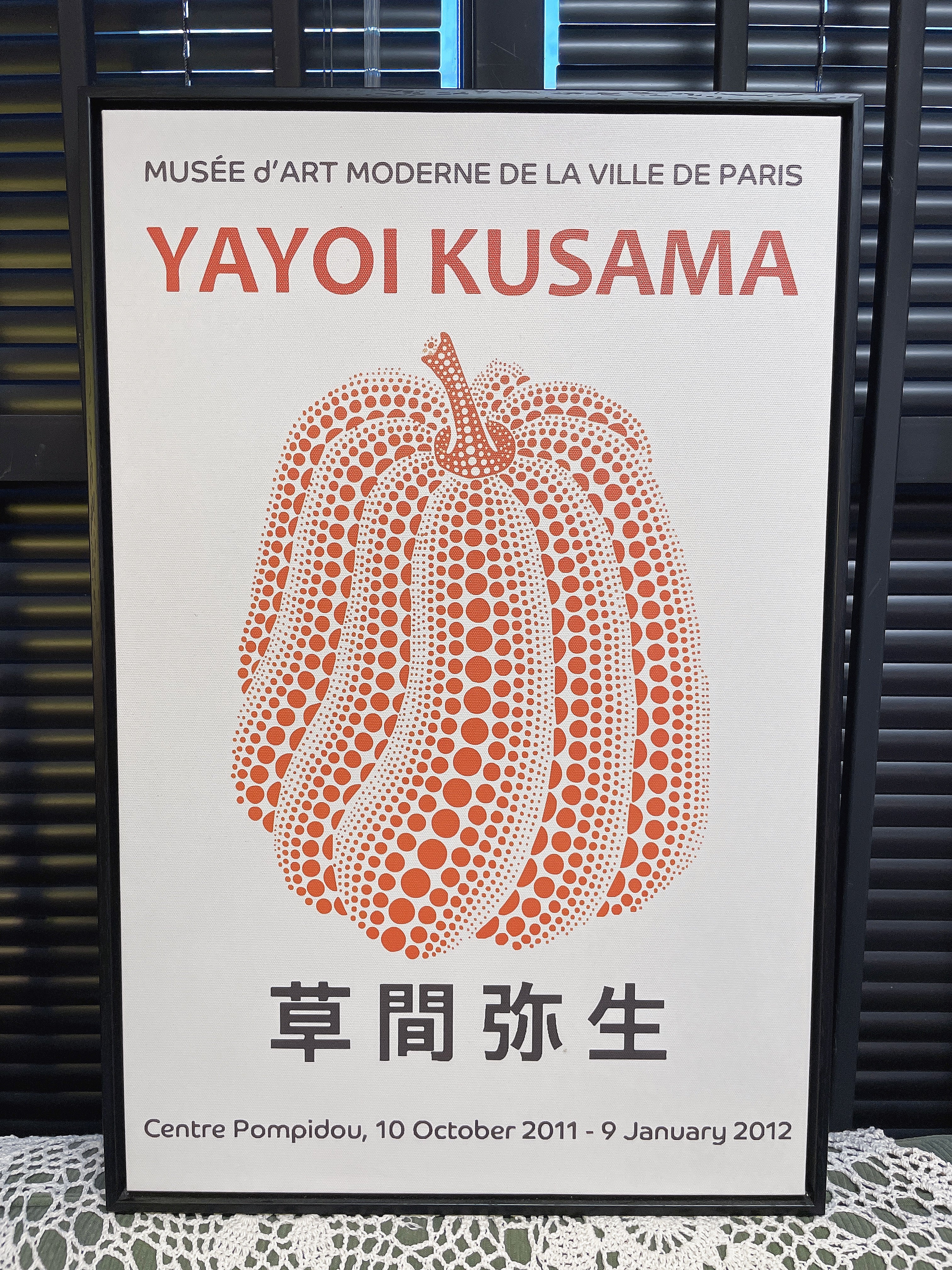 Artwork 草间弥生橙色波点南瓜装饰画尺寸39.5*59.5cm