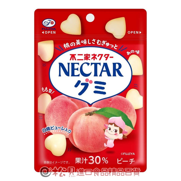 日本 Fujiya 不二家 NECTAR 心形果汁软糖（桃子味）48g （赏味期限：03/2026y）