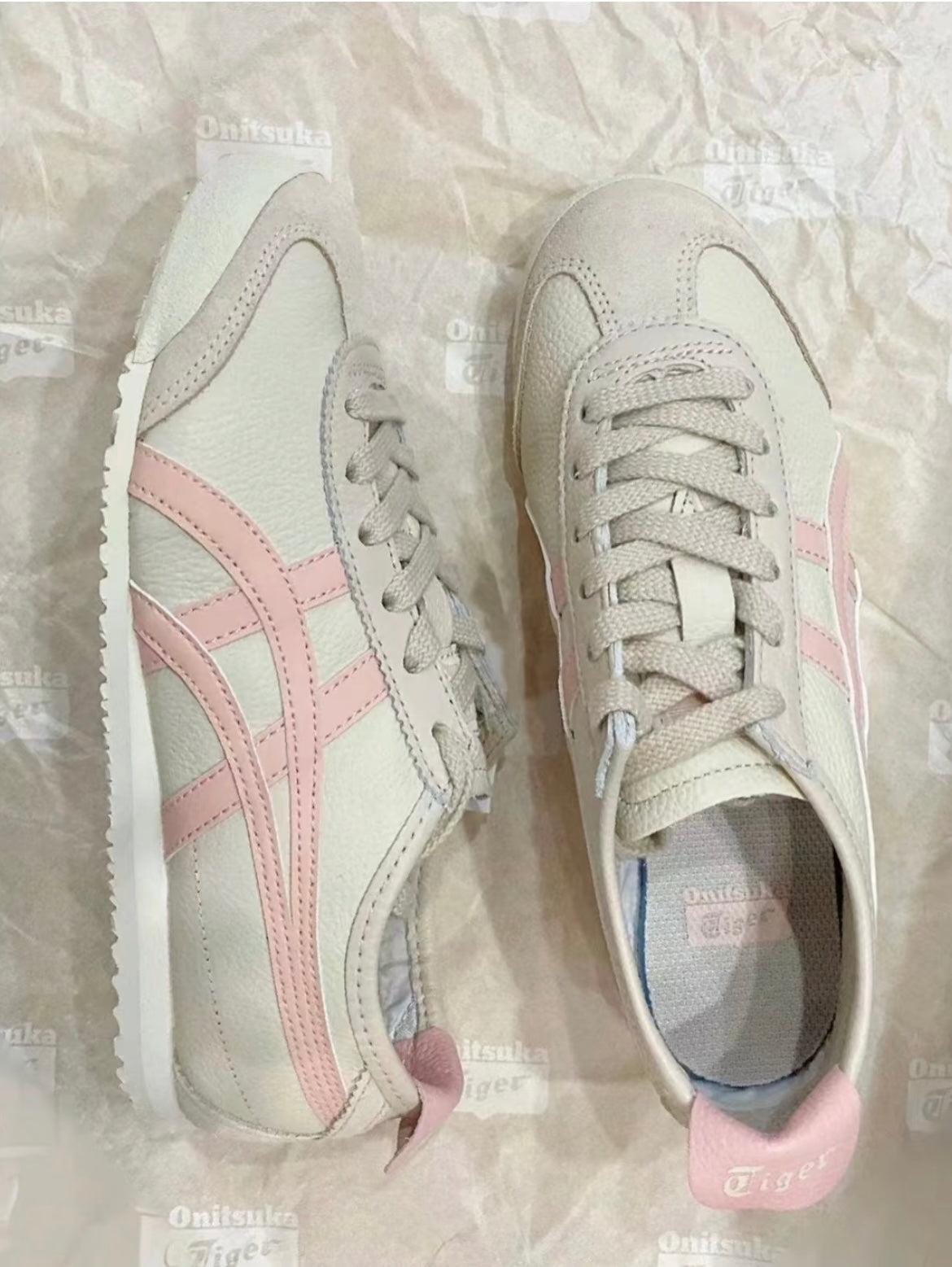 Tiger鬼冢虎 经典 复古粉条纹休闲鞋