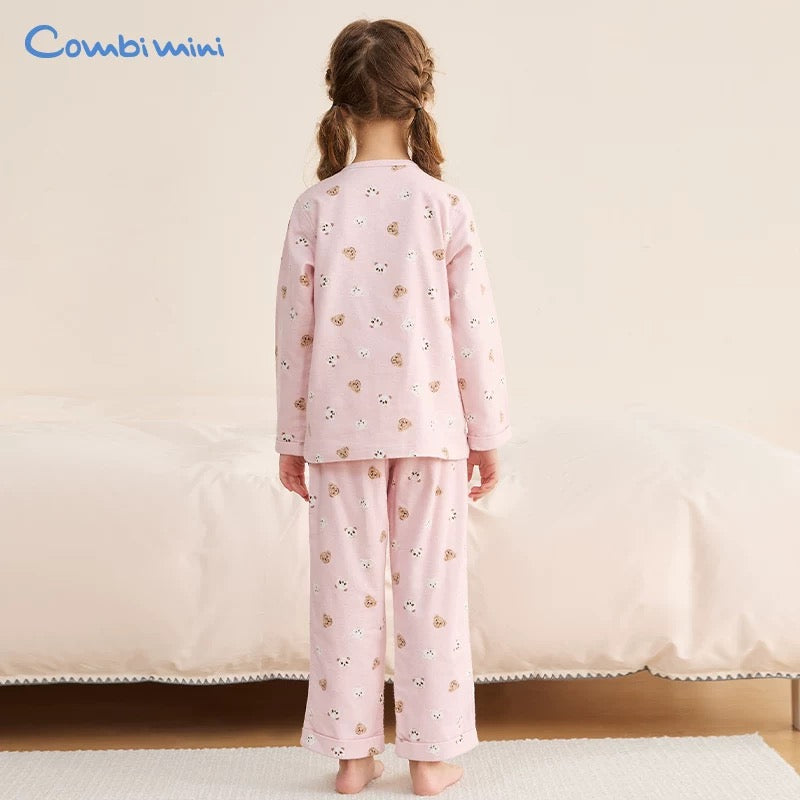 日本 combimini  2025秋冬季 磨毛小熊家居服套装