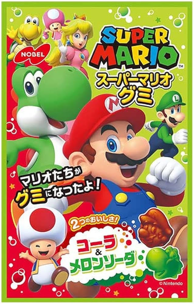 日本 Nobel 任天堂 super Mario 超级马里奥造型 哈密瓜汽水软糖 50g (保质期2025.6）