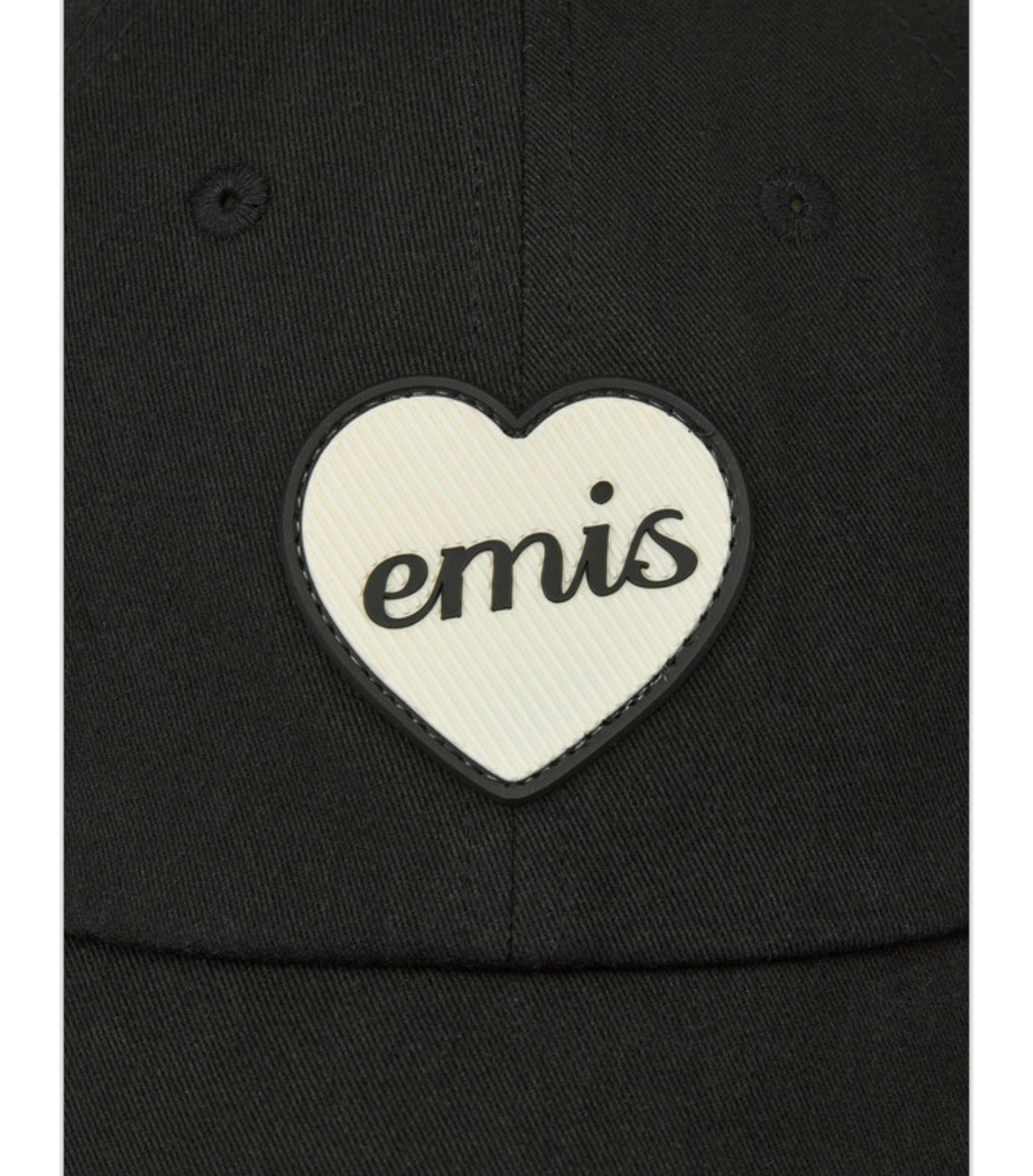 emis Heart Rubber Patch Ball Cap Black 韩国 emis 棒球帽  橡胶桃心章 黑色
