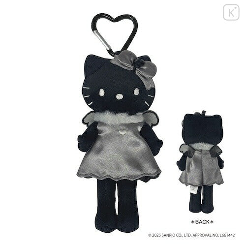 日本 SANRIO 三丽鸥 NIC 黑灰系列长腿 kitty挂件 爱心扣